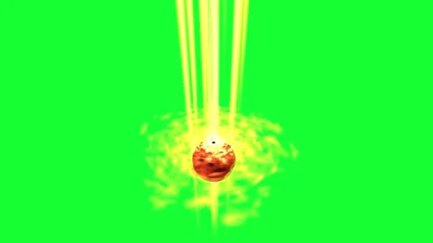 High-Energy Object Burst with Light Streaks - Green Screen Sci-Fi Explosion Video stock 264630099