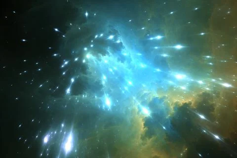 High energy particles from outer space, cosmic rays Stock Illustration