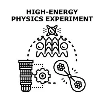 High energy physics experiment studying subatomic particles Stock Illustration