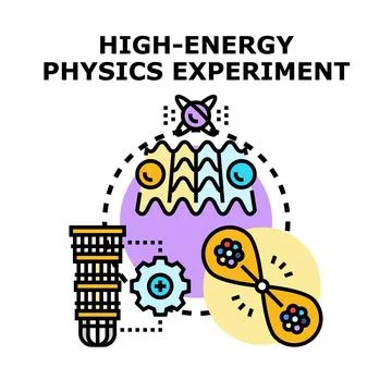 High energy physics experiment studying subatomic particles Stock Illustration