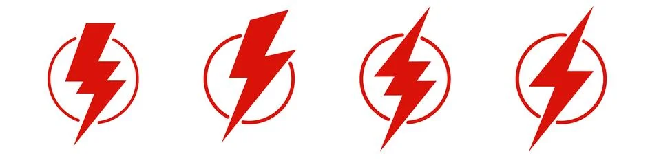 High Energy Thunder Bolt Vector Logo Concept Stock Illustration