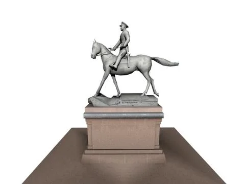 High equestrian statue on base as a monument Illustrazione stock