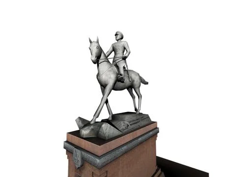 High equestrian statue on base as a monument Illustrazione stock