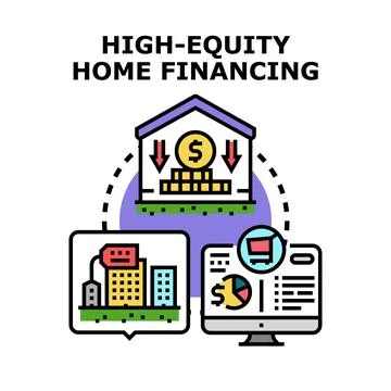 High equity home financing concept illustration Ilustración de archivo