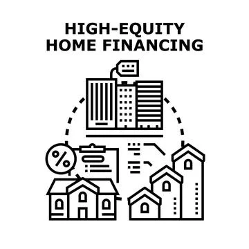 High equity home financing concept vector illustration Ilustración de archivo