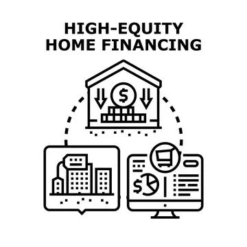 High equity home financing concept illustration Ilustración de archivo