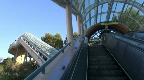 High escalator, Hollywood, LA Video stock 35035119