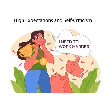 High expectations concept. Flat vector illustration Stock Illustration