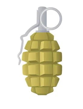 High-explosive hand grenade shrapnel weapon vector illustration on white Stock Illustration