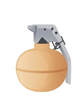 High-explosive hand grenade shrapnel weapon vector illustration on white Stock Illustration