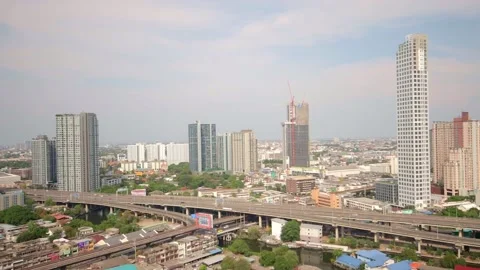 High expressways and urban sky trains Stock Footage 150552085
