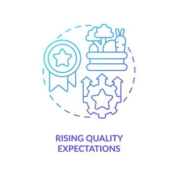 High farm product quality expectations blue gradient concept icon Stock Illustration