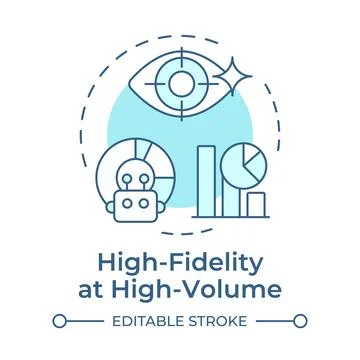 High fidelity at high volume soft blue concept icon イラスト素材