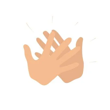High five, clap gesture. Stylized hands. Simple vector flat illustration Stock Illustration