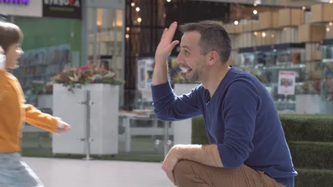 High five gesture of father and child Stock Footage 128249827