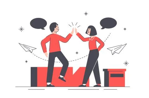 High five gesture Stock Illustration