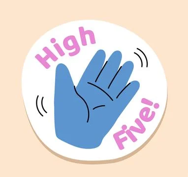 High five hand sticker. Vector illustration Stock Illustration
