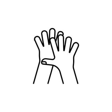 High five hand vector icon. Hand gesture icon line style Stock Illustration