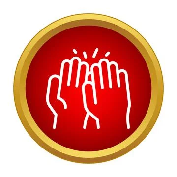 High five hands icon representing success and teamwork Stock Illustration