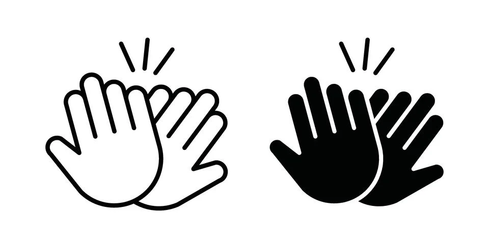 High Five icon design. Simple Vector illustrations.. Stock Illustration