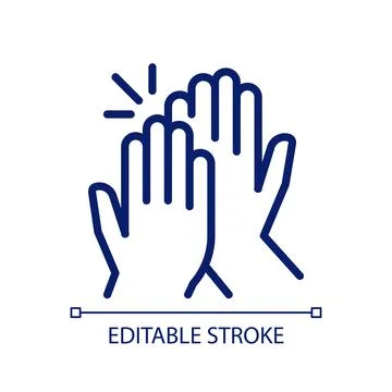 High five pixel perfect RGB color icon Illustrazione stock