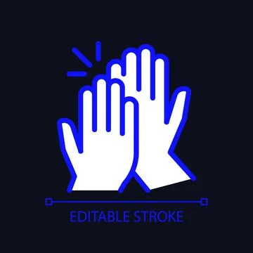 High five pixel perfect RGB color icon for dark theme Illustrazione stock