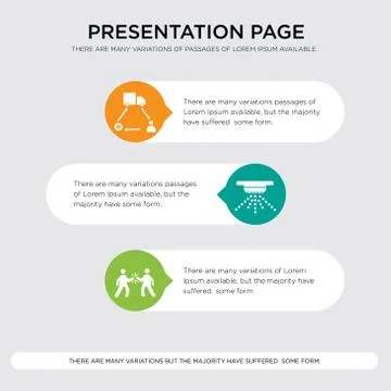 High five, sprinkler, supply chain presentation design template in orange, gr Stock Illustration