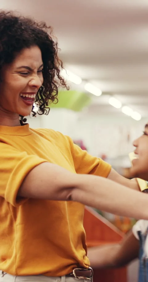 High five, teacher and child with hug in library for lesson success, literacy Stock Footage 320173832