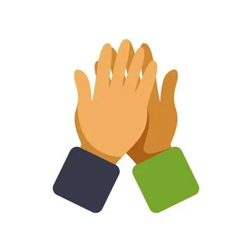 High fiving hands celebrating teamwork and success Ilustración de archivo