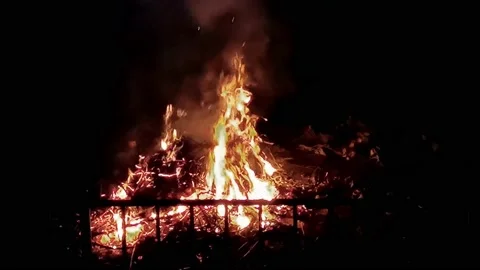 High flames burn Stock-Footage 142753781