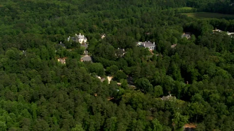 High flight over luxury estates near Atlanta, Georgia. Shot in 2007. Stock Footage 59334532