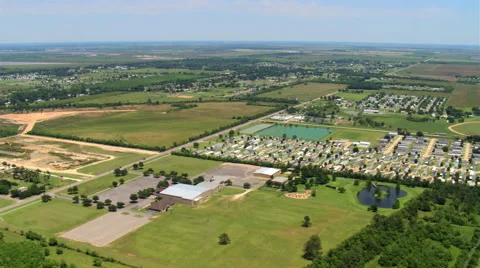 High flight over mobile home communities in Lake Charles, Louisiana. Shot in Stock Footage 59507093