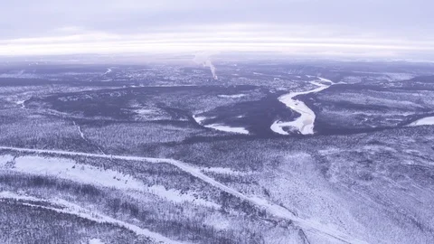 High flight - Yakutiya - valley Vídeo Stock 123772694