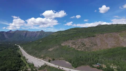 High Fly Above Alaska Valley Stock Footage 217849277