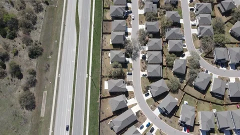 High Fly over New Track Homes in Austin Texas Stock Footage 217849543