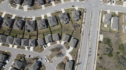 High Fly over New Track Homes in Austin Texas Stock Footage 217849555