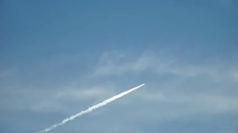 High flying jet with contrail Stock Footage 45860244