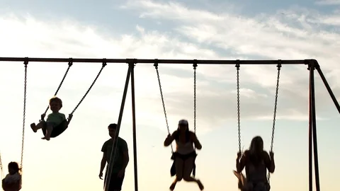 High Flying People On Swings Video stock 80961927