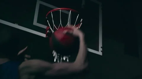 High-Flying Slam Dunk Stock-Footage