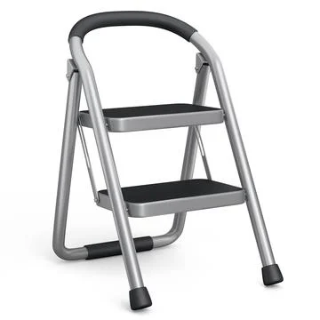 High folding ladder with steps for garden and repair work on white background Stock Illustration