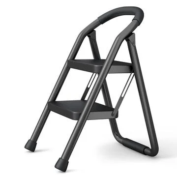 High folding ladder with steps for garden and repair work on white background Stock Illustration