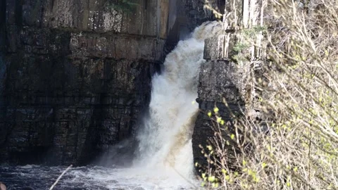 High Force Water Fall 100 fps Stock Footage 270232339