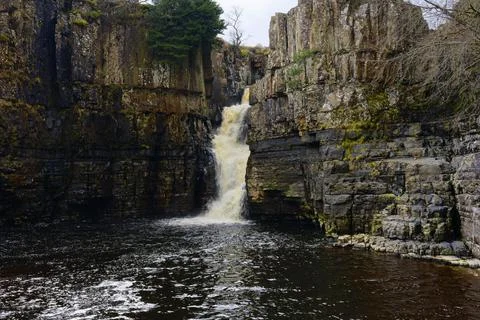 High Force waterfall, County Durham Foto stock