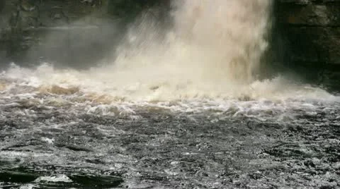 High Force waterfall lower section Video stock 22021308