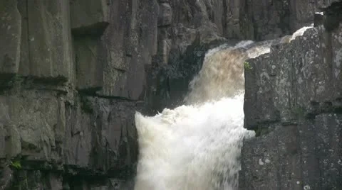High Force waterfall upper section MS Video stock 18313414