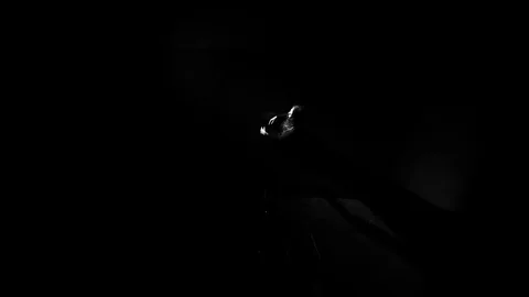 High frame rate overhead shot of dancer performing tortured and hurt movement Stock-Footage 98671081