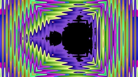 High frequency pulse abstract loop with neon jagged lines digital vibration Видео 333860359