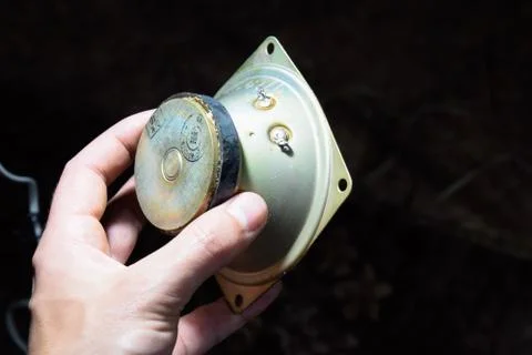 High frequency speaker Soviet-made 3GD-31, 5 GDV-1-8 . Revision and repair of Stock Photos