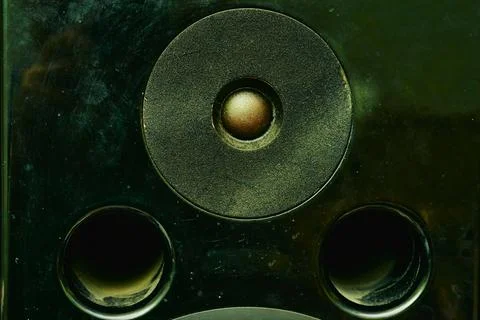 High frequency speaker tweeter in the column on dark Stock Photos