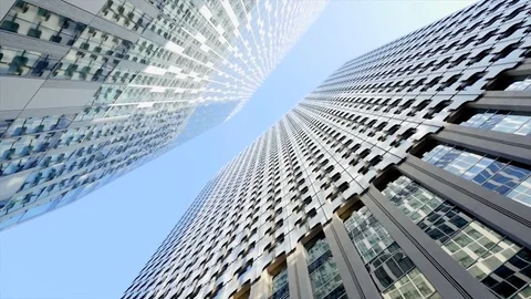 High glass building in motion Stock Footage 73957979